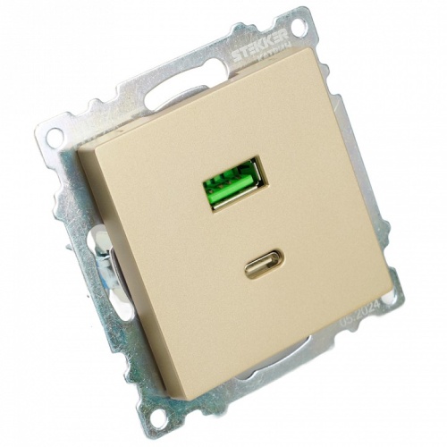 Розетка 2хUSB type A и C без рамки Stekker Катрин 50053 в Нижнем Новгороде фото 2