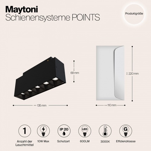 Накладной светильник Maytoni Points TR014-2-10W3K-B в Похвистнево фото 4