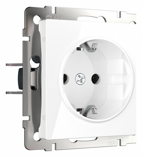 Розетка с заземлением, без рамки Werkel белый W1171301 в Нижнем Новгороде