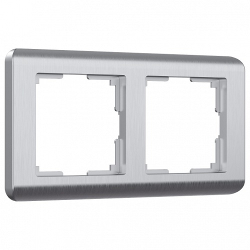 Рамка на 2 поста Werkel Stream (серебряный) W0022106 в Нижнем Новгороде