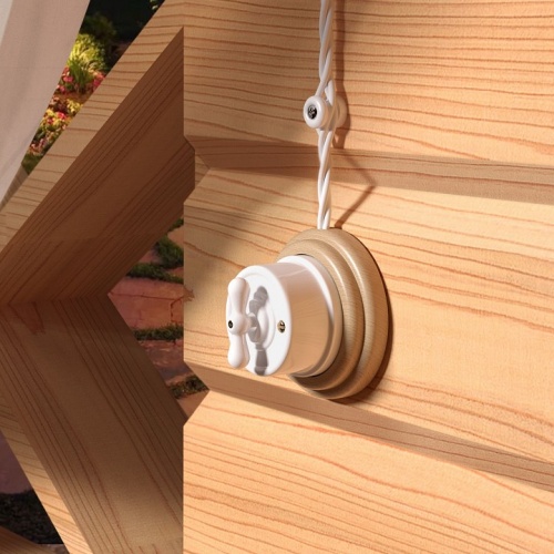 Выключатель двухклавишный Werkel Ретро (белый) W5620001 в Нижнем Новгороде фото 4