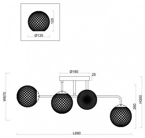 Потолочная люстра Freya Navel FR8016PL-06BBS в Нижнем Новгороде фото 2