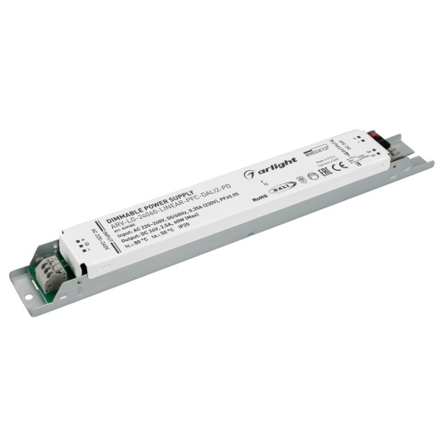 Блок питания ARV-LG-24060-LINEAR-PFC-DALI2-PD (24V, 2.5A, 60W) (Arlight, IP20 Металл, 5 лет) в Советске