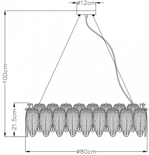 Подвесная люстра Arte Lamp Evie A4052SP-12SG в Нижнем Новгороде фото 4