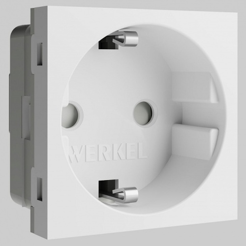 Розетка с заземлением и со шторкой модульная Werkel белый a069368 в Нижнем Новгороде