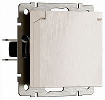 Розетка влагозащищенная с заземлением и со шторкой, без рамки с крышкой Werkel перламутровый рифленый W1171213 в Нижнем Новгороде