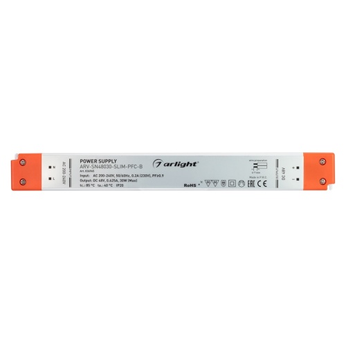 Блок питания ARV-SN48030-SLIM-PFC-B (48V, 0.63A, 30W) (Arlight, IP20 Пластик, 3 года) в Ялте