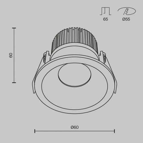 Встраиваемый светильник Maytoni Zoom DL034-01-06W3K-D-W в Кораблино фото 4