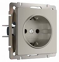 Розетка с заземлением и со шторкой, без рамки Werkel дымчатый W1271104 в Нижнем Новгороде