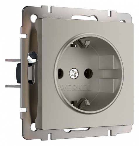 Розетка с заземлением и со шторкой, без рамки Werkel дымчатый W1271104 в Нижнем Новгороде