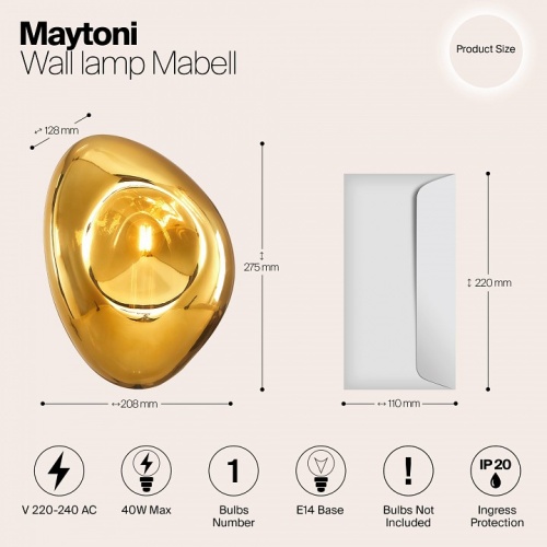 Накладной светильник Maytoni Mabell MOD306WL-01G в Артемовском фото 3