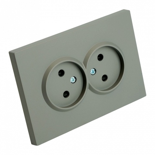 Розетка двойная без заземления и со шторкой Stekker Эмили 49955 в Нижнем Новгороде фото 2