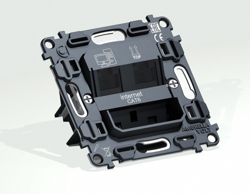 Механизм розетки телефонной RJ-11 со шторкам Ambrella Volt QUANT VM189 в Нижнем Новгороде фото 5