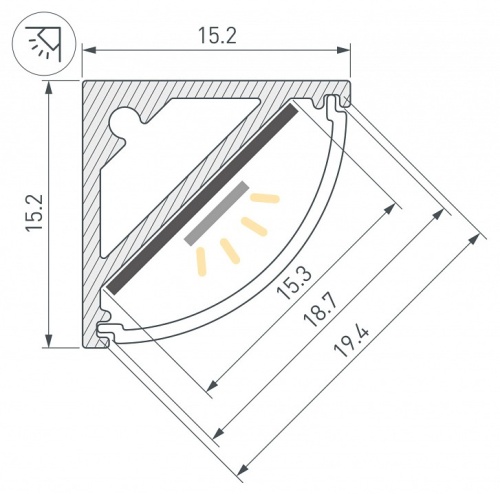 Профиль накладной угловой внутренний Arlight SL-KANT 061356 в Нижнем Новгороде фото 2