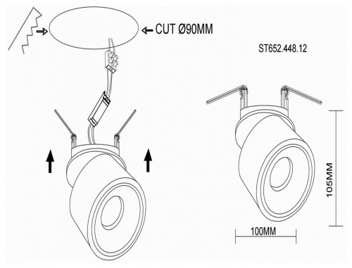 Встраиваемый светильник на штанге ST-Luce ST652 ST652.448.12 в Нижнем Новгороде фото 5