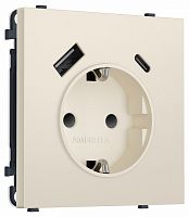 Розетка с заземлением и со шторкой и 2хUSB type A и C, без рамки Ambrella Volt MS MS330010 в Нижнем Новгороде