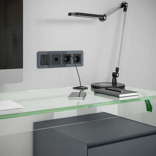 Рамка на 4 поста Werkel Elite (графит, стекло) W0042440 в Нижнем Новгороде фото 2