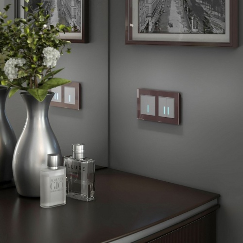 Выключатель сенсорый двухклавишный с подсветкой, без рамки Werkel серебряный W4520006 в Нижнем Новгороде фото 2