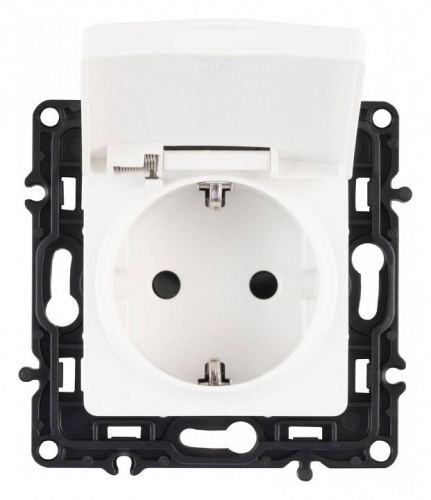Розетка влагозащищенная с заземлением и со шторкой с крышкой Arte Milano am-217 217.41-1.white в Нижнем Новгороде фото 7