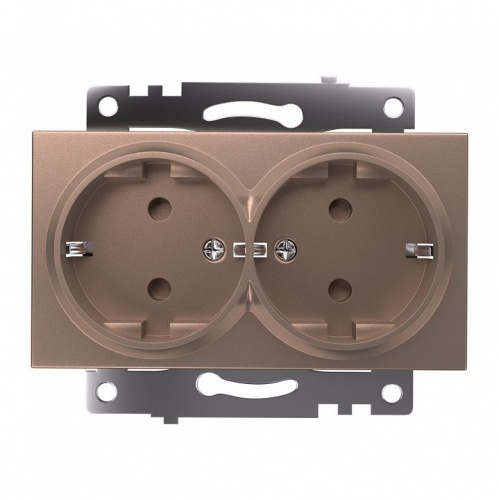Розетка двойная с заземлением и со шторкой, без рамки Stekker Катрин 39598 в Нижнем Новгороде фото 7
