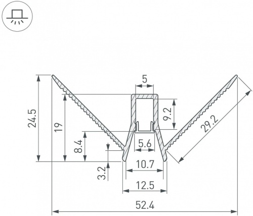 Профиль встраиваемый угловой внешний Arlight ARH-DECORE 043163 в Нижнем Новгороде фото 2