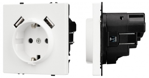 Розетка с заземлением и со шторкой и 2хUSB type A, без рамки Arlight NOBE 054288(1) в Нижнем Новгороде