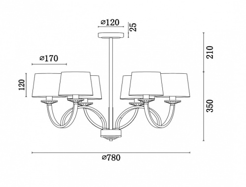 Люстра на штанге Freya Tina FR5034PL-06CH в Нижнем Новгороде фото 3