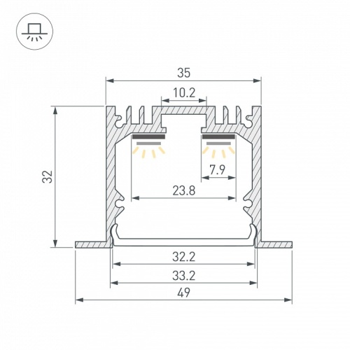 Профиль встраиваемый Arlight SL-LINIA 059797 в Нижнем Новгороде фото 2