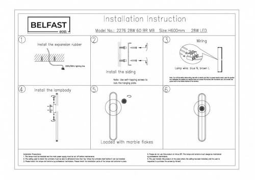 Накладной светильник Belfast Ravenhill 2276 28W 60 BR MB в Нижнем Новгороде фото 7