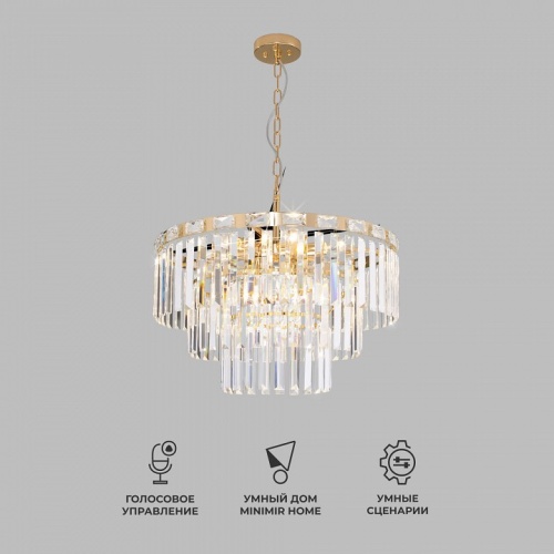Подвесная люстра Eurosvet Elegante 10130/8 золото/прозрачный хрусталь Strotskis в Нижнем Новгороде фото 6
