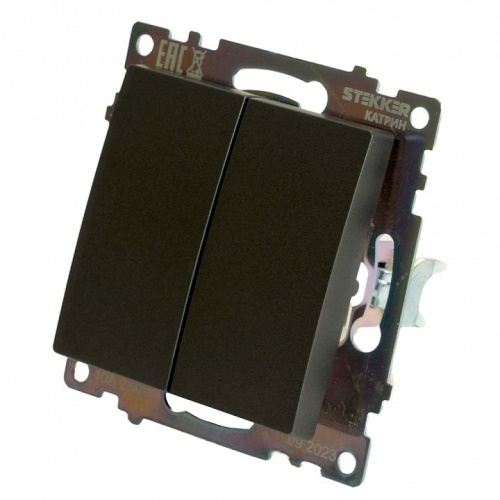 Переключатель двухклавишный без рамки Stekker Катрин 49414 в Нижнем Новгороде фото 3