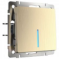 Выключатель одноклавишный с подсветкой без рамки Werkel шампань рифленый W1110110 в Нижнем Новгороде