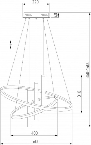 Подвесной светильник Eurosvet Stroke 90270/3 черный в Похвистнево фото 2