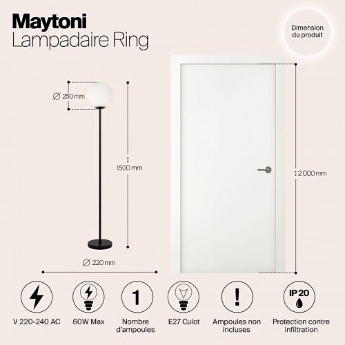 Торшер Maytoni Ring MOD013FL-01B в Бугульме фото 4