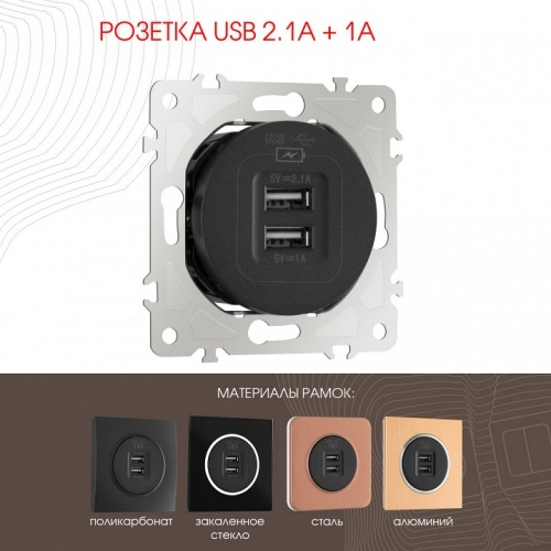 Розетка USB, без рамки Arte Milano am-202 202.46-1.black в Нижнем Новгороде фото 7