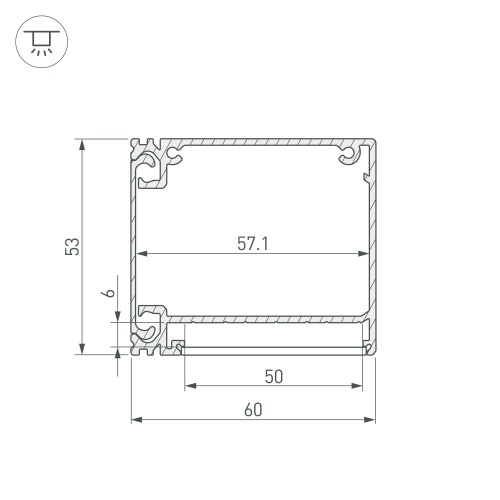 Профиль BOX60-SIDE-2000 ANOD (Arlight, Алюминий) в Коркино фото 5