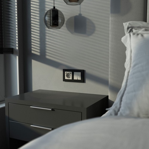 Выключатель двухклавишный с подсветкой без рамки Werkel дымчатый W1220104 в Нижнем Новгороде фото 3