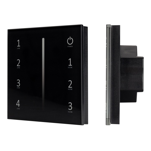 Панель Sens SMART-P17-DIM Black (230V, 4 зоны, 2.4G) (Arlight, IP20 Пластик, 5 лет) в Абдулино фото 4