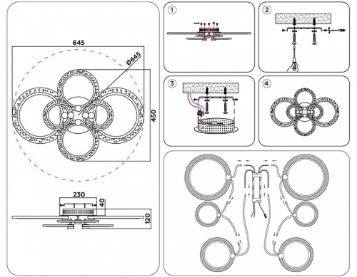 Потолочная люстра Ambrella Light FA FA4065 в Нижнем Новгороде фото 11