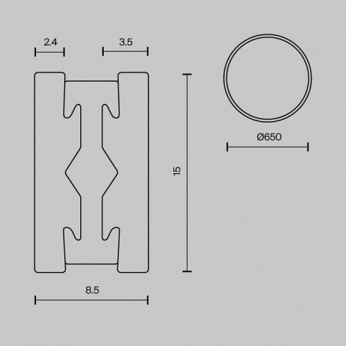 Трек накладной Maytoni Busbar trunkings Flarity TRX154-R-D650-B в Ермолино фото 6