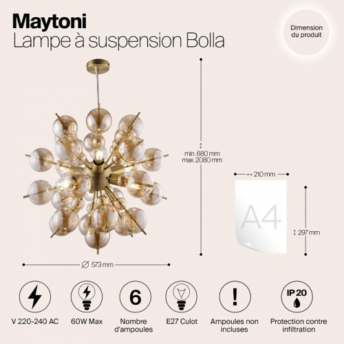 Подвесная люстра Maytoni Bolla MOD133PL-06BS в Яранске фото 2