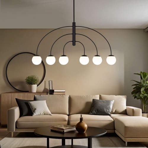 Люстра на штанге Eurosvet Cenacolo 30179/6 черный в Нижнем Новгороде фото 4