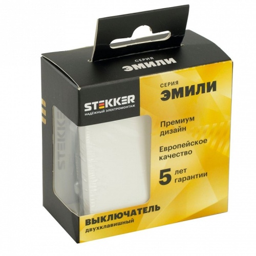 Выключатель двухклавишный без рамки Stekker Эмили 49866 в Нижнем Новгороде фото 5