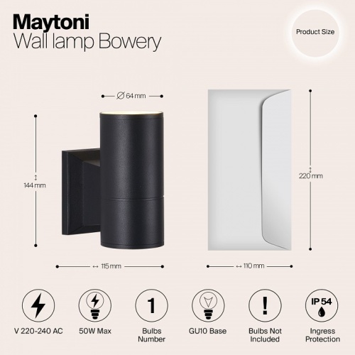 Светильник на штанге Maytoni Bowery O574WL-01B в Серпухове фото 7