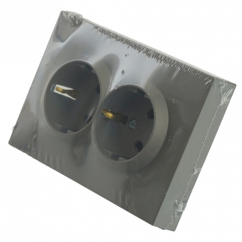 Розетка двойная с заземлением и со шторкой Stekker Эмили 49960 в Нижнем Новгороде фото 8