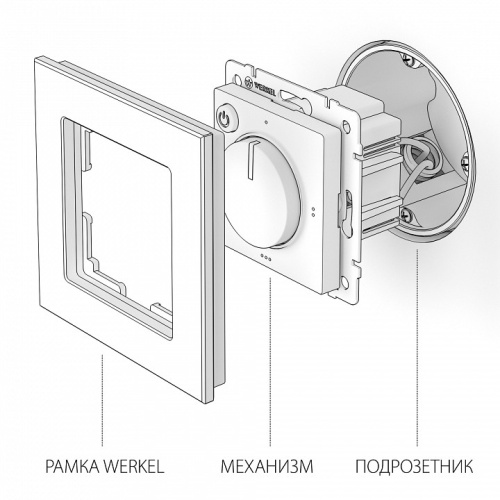 Терморегулятор электромеханический для теплого пола Werkel серебряный W1151106 в Нижнем Новгороде фото 2