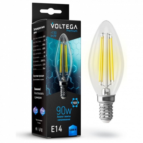 Лампа светодиодная Voltega Candle 9W Graphene E14 7Вт 4000K 7135 в Петровом Вале фото 3