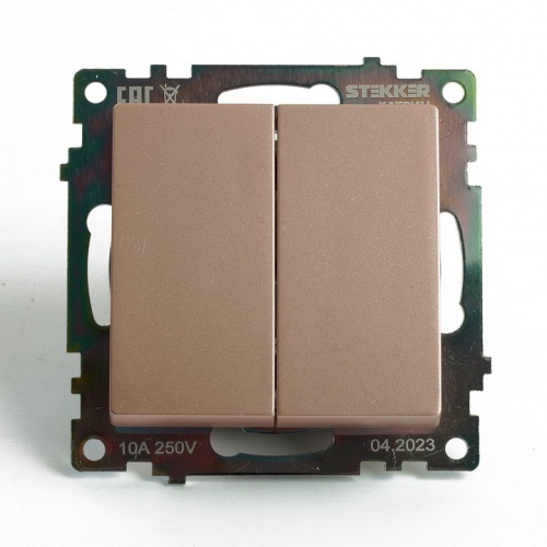 Переключатель двухклавишный без рамки Stekker Катрин 49169 в Нижнем Новгороде фото 7