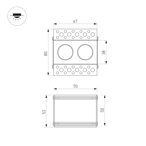 Светильник MS-ORIENT-BUILT-TRIMLESS-TC-S38x67-5W Warm3000 (WH-BK, 30 deg, 230V) (Arlight, IP20 Металл, 5 лет) в Перми фото 7