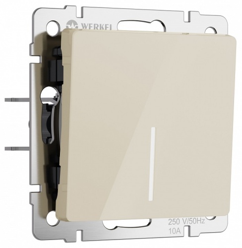 Выключатель проходной одноклавишный с подсветкой без рамки Werkel айвори акрил W1112143 в Нижнем Новгороде